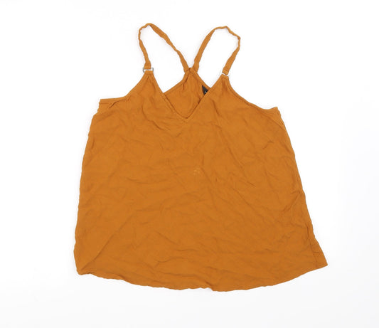 Womens UK Size 8 New Look Orange Basic Blouse