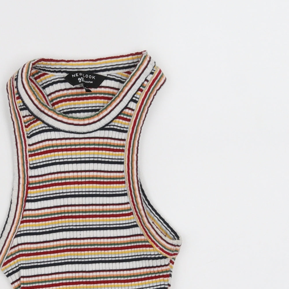 New Look Girls Multicoloured Striped  Basic T-Shirt Size 10-11 Years