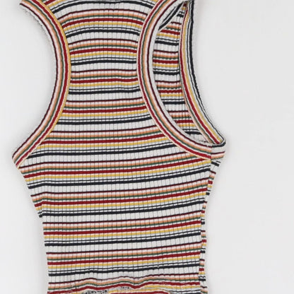 New Look Girls Multicoloured Striped  Basic T-Shirt Size 10-11 Years
