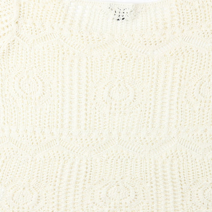 H&M Womens White   Pullover Jumper Size L
