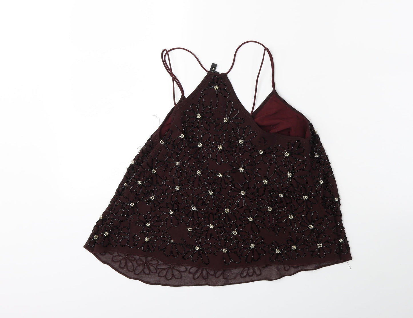 Womens UK Size 8 River Island Red Basic Tank