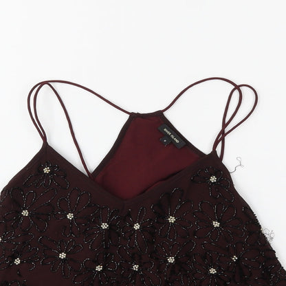 Womens UK Size 8 River Island Red Basic Tank