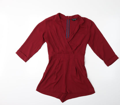 Topshop Womens Red   Playsuit One-Piece Size 8