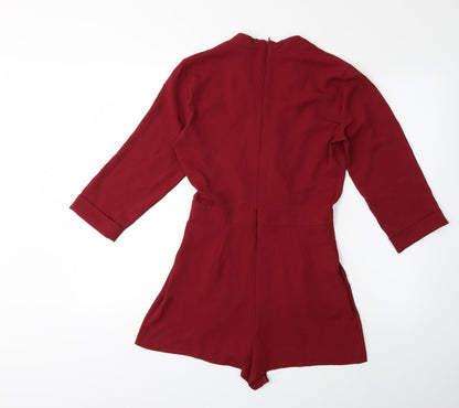 Topshop Womens Red   Playsuit One-Piece Size 8