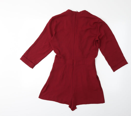 Topshop Womens Red   Playsuit One-Piece Size 8