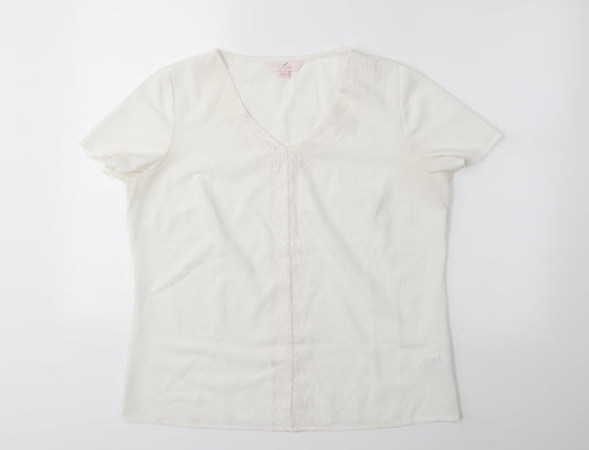 JULIPA Womens White   Basic T-Shirt Size 14