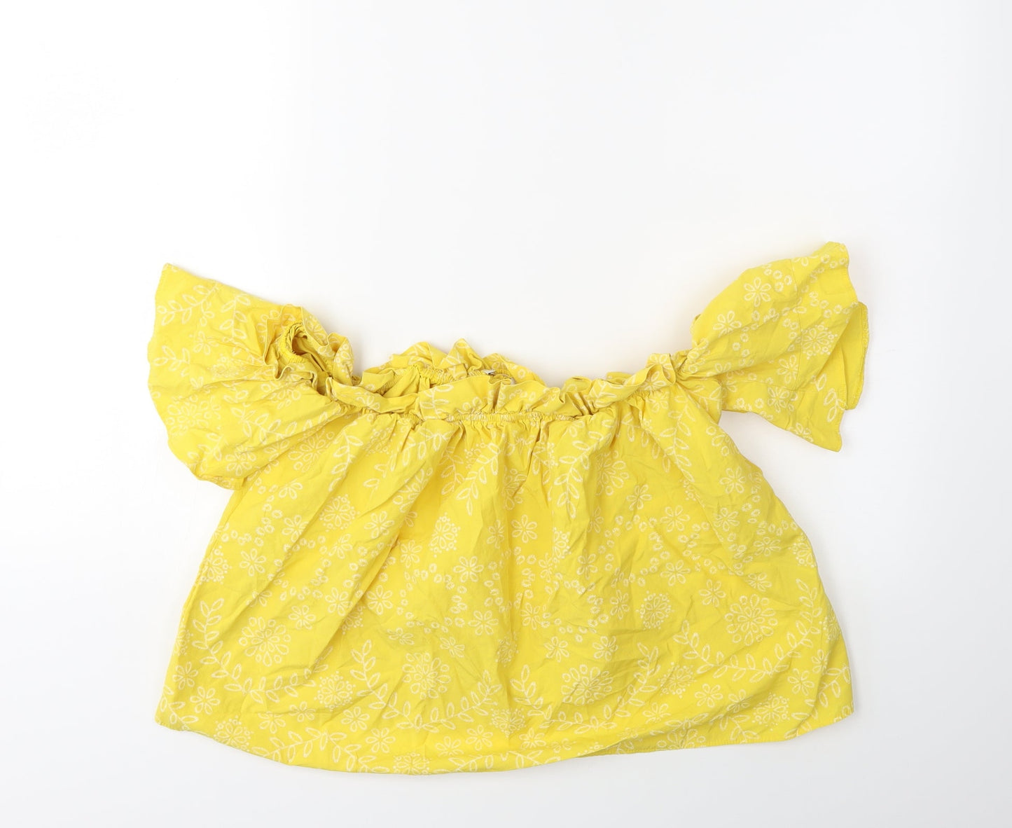 Womens UK Size M Preworn Yellow Basic Blouse