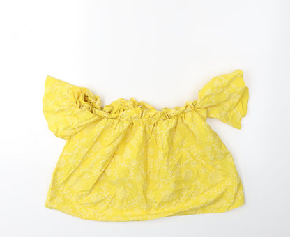 Womens UK Size M Preworn Yellow Basic Blouse