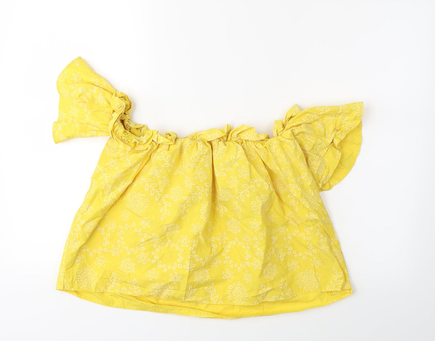 Womens UK Size M Preworn Yellow Basic Blouse