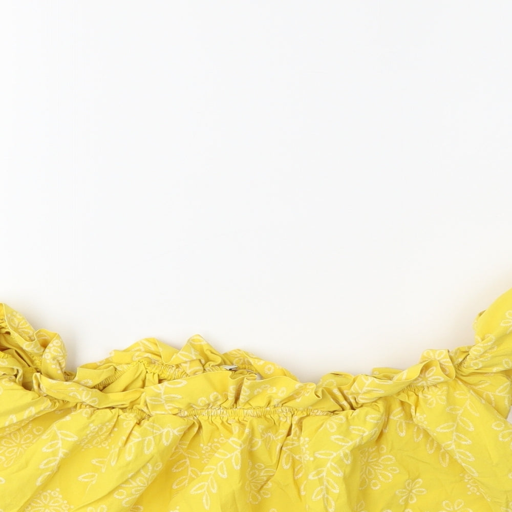 Womens UK Size M Preworn Yellow Basic Blouse