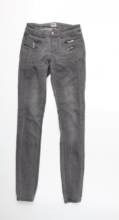 Only Womens Grey  Denim Skinny Jeans Size XS L28 in