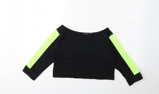 Boohoo Womens Black   Pullover Sweatshirt Size 10