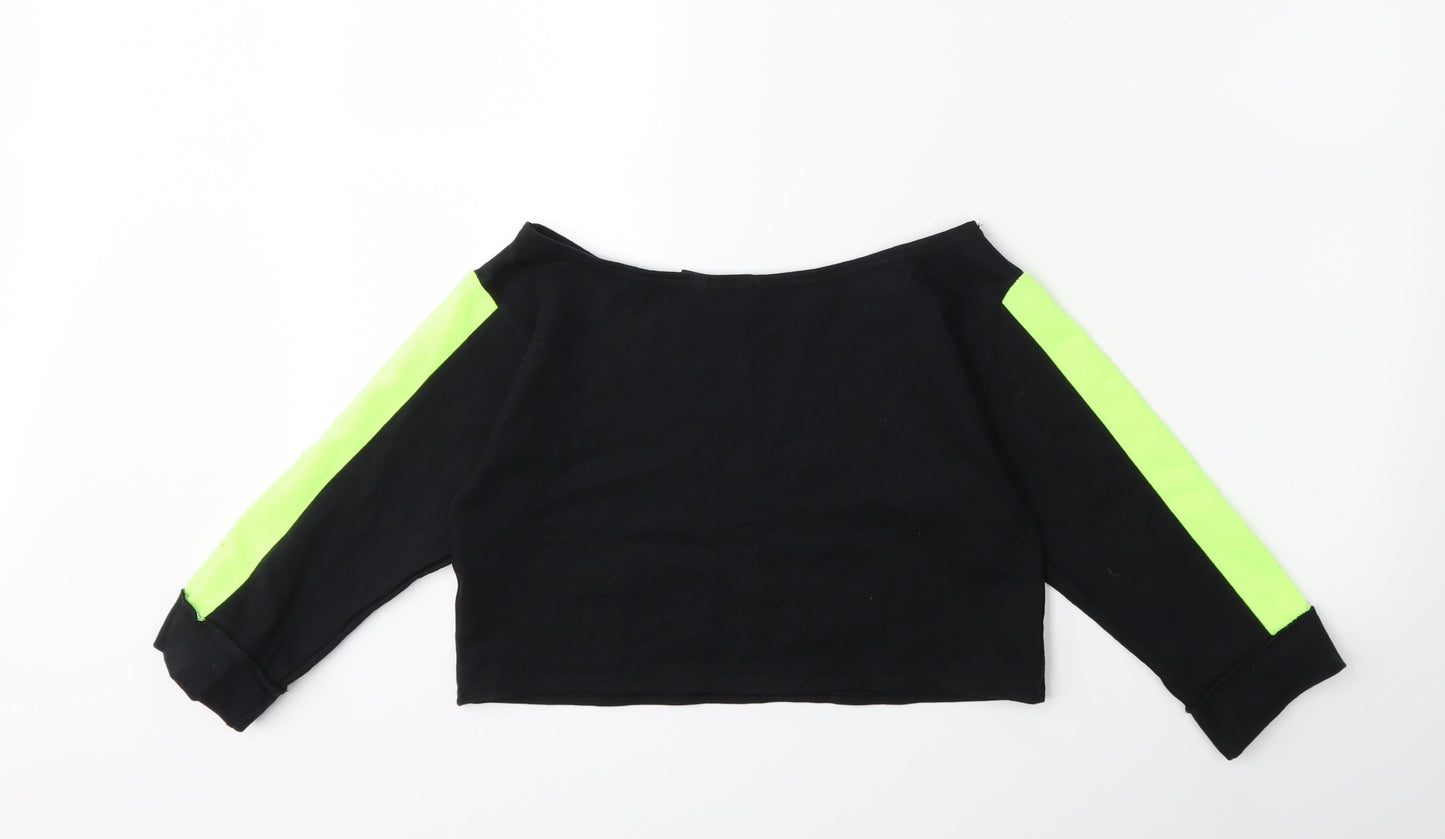 Boohoo Womens Black   Pullover Sweatshirt Size 10