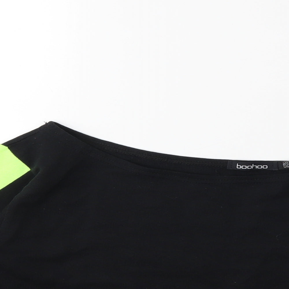 Boohoo Womens Black   Pullover Sweatshirt Size 10