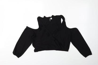 Womens UK Size L H&M Black Basic Blouse