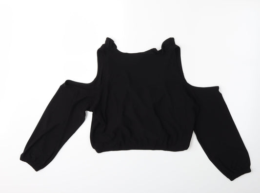 Womens UK Size L H&M Black Basic Blouse