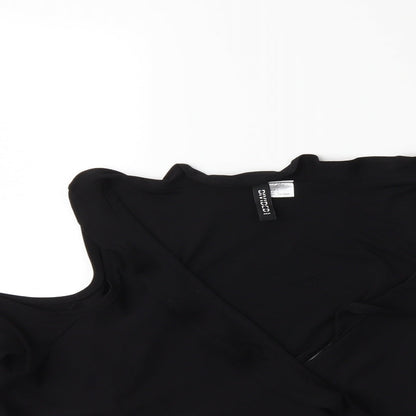Womens UK Size L H&M Black Basic Blouse