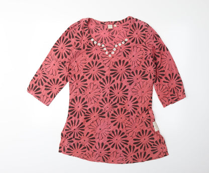 Womens UK Size 12 Adini Pink Basic T-Shirt