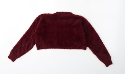 New Look Womens Red  Knit Pullover Jumper Size S