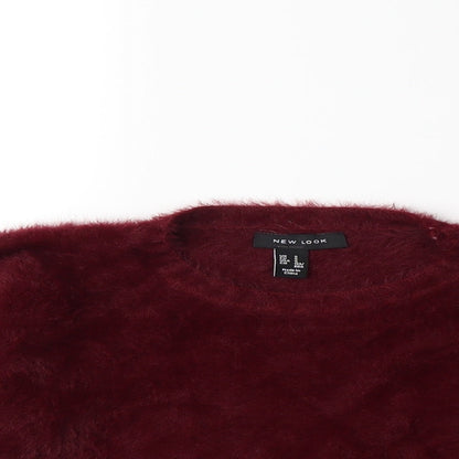 New Look Womens Red  Knit Pullover Jumper Size S