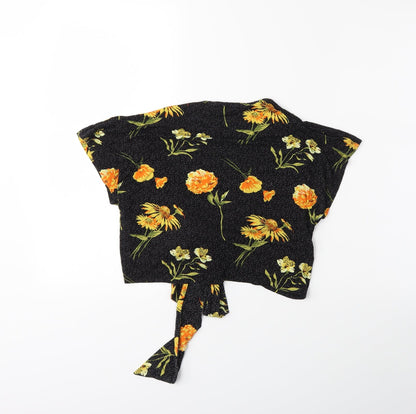 Primark Womens Black Floral  Basic T-Shirt Size 12