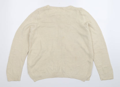 George Womens White  Knit Pullover Jumper Size 14