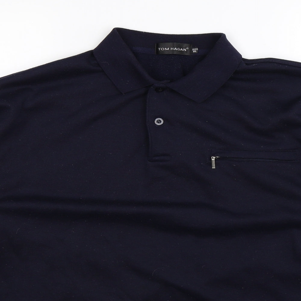 Tom Hagan Mens Blue  Knit Pullover Jumper Size XL