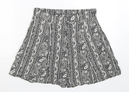New Look Womens Grey Geometric  Mini Skirt Size 10