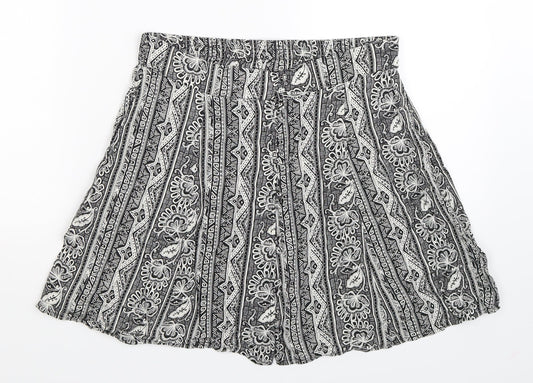 New Look Womens Grey Geometric  Mini Skirt Size 10