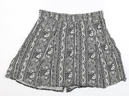 New Look Womens Grey Geometric  Mini Skirt Size 10