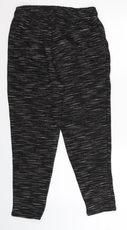 Womens UK Size 10 H&M Regular Fit Sweatpants Black Trousers