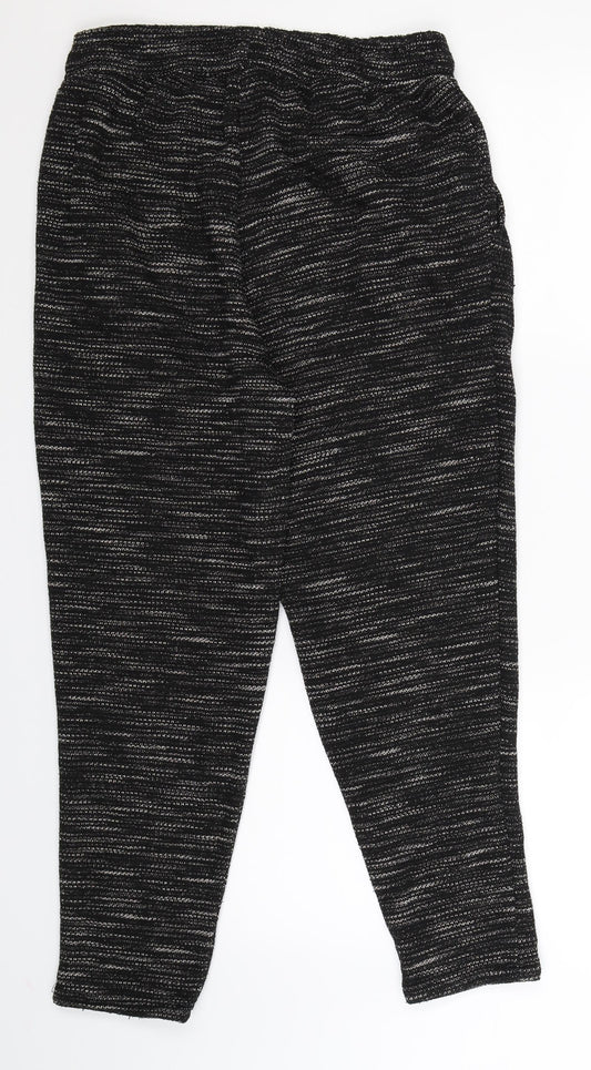 Womens UK Size 10 H&M Regular Fit Sweatpants Black Trousers
