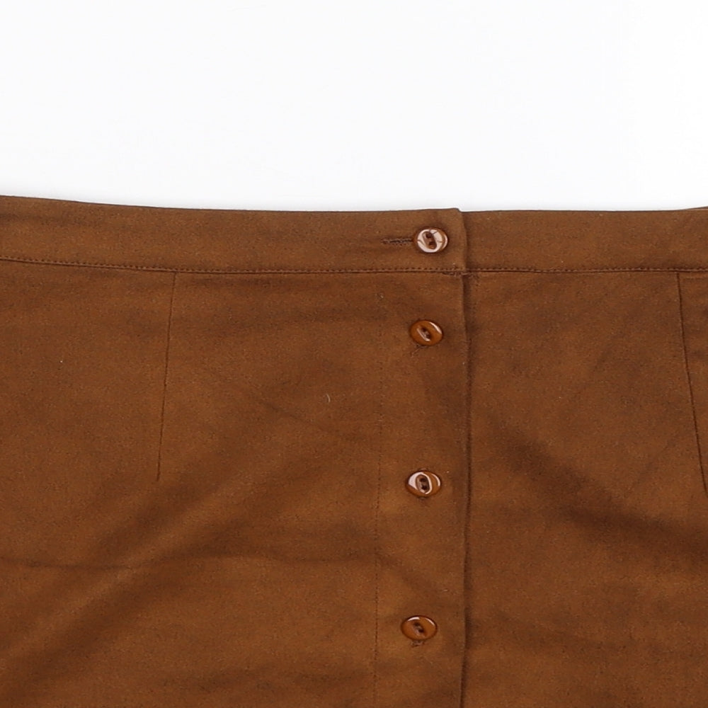 Glamorous Womens Brown   A-Line Skirt Size 10