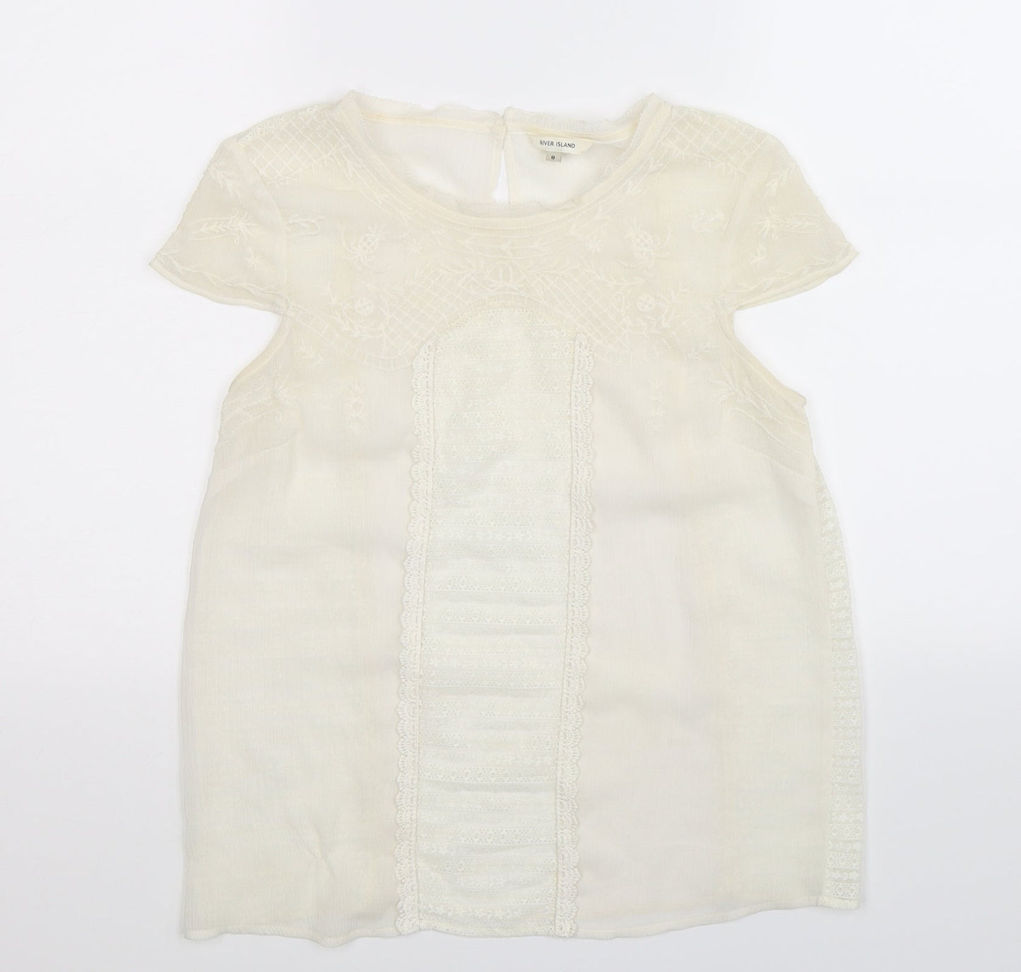 Womens UK Size 8 River Island White Camisole T-Shirt