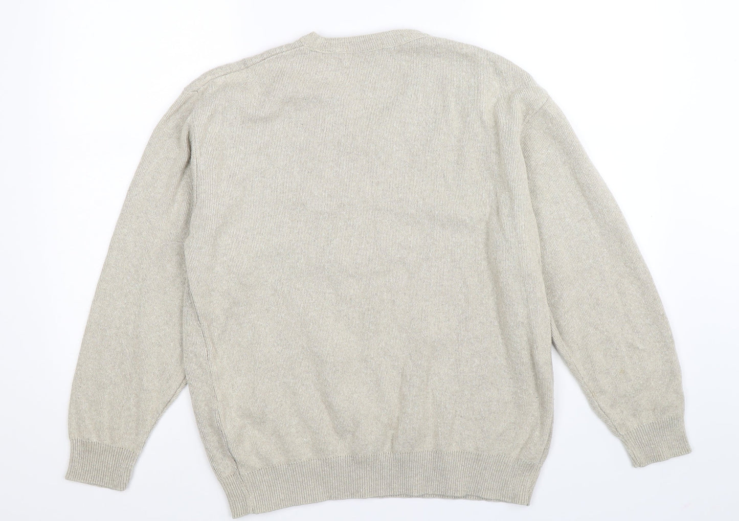 Carabou Womens Beige Striped Knit Pullover Jumper Size XL