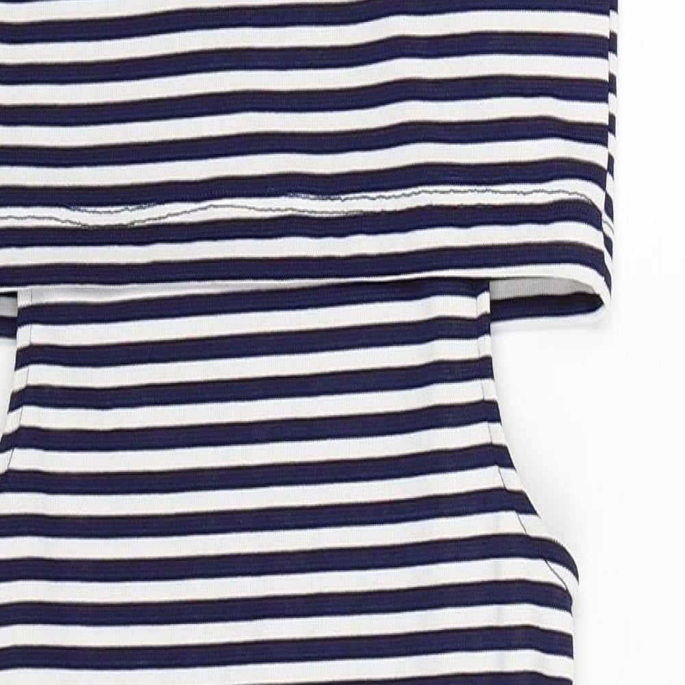 Topshop Womens Blue Striped  Bodycon  Size 10