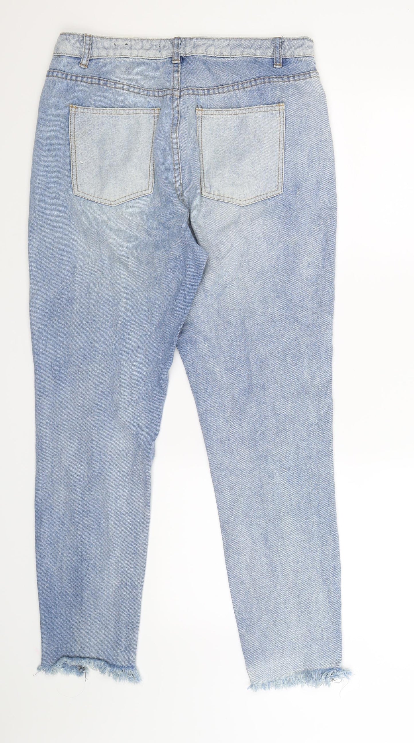 Missguided Womens Blue  Denim Mom Jeans Size 10 L28 in