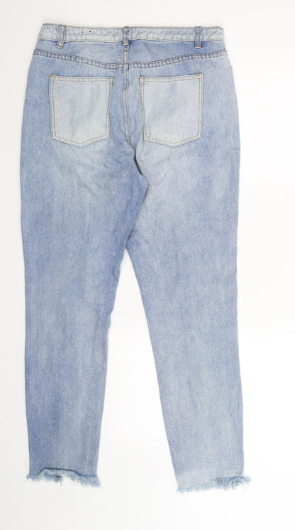 Missguided Womens Blue  Denim Mom Jeans Size 10 L28 in