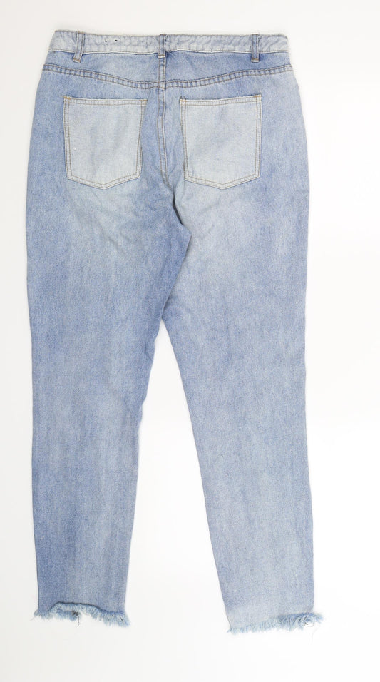 Missguided Womens Blue  Denim Mom Jeans Size 10 L28 in