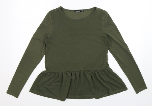 Boohoo Womens Green   Pullover Jumper Size 8