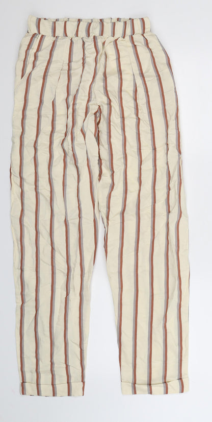 Womens UK Size M Preworn Regular Fit  Beige Trousers
