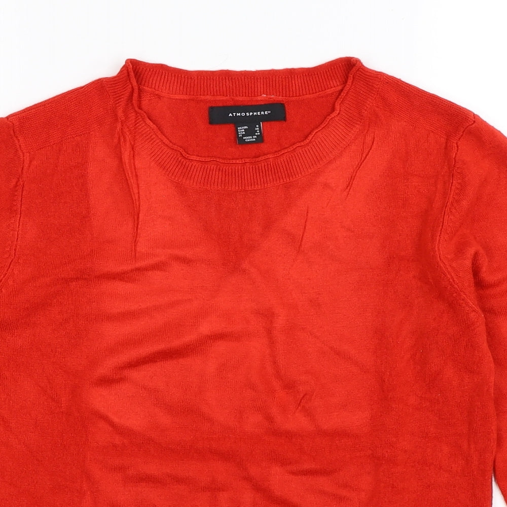 Atmosphere Womens Red  Knit Pullover Jumper Size 8