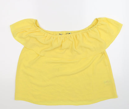 Womens UK Size 14 Preworn Yellow Basic Blouse