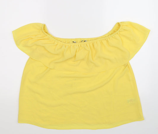 Womens UK Size 14 Preworn Yellow Basic Blouse