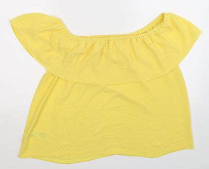 Womens UK Size 14 Preworn Yellow Basic Blouse