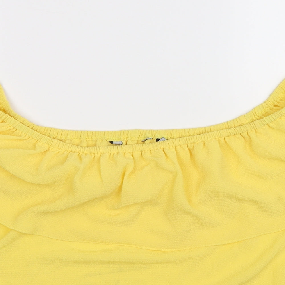 Womens UK Size 14 Preworn Yellow Basic Blouse