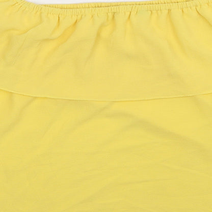 Womens UK Size 14 Preworn Yellow Basic Blouse