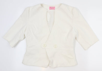petra geneli Womens White   Quilted Coat Size 16