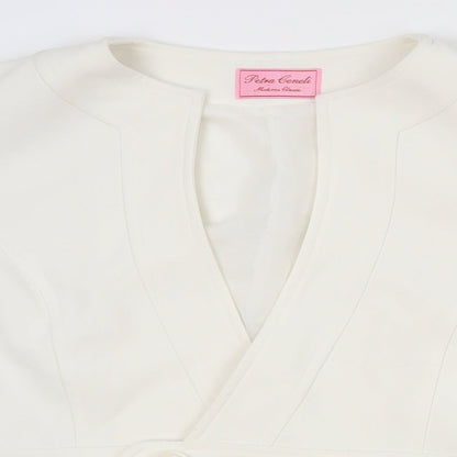 petra geneli Womens White   Quilted Coat Size 16