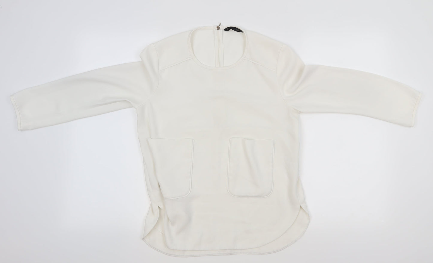 Womens UK Size M Sfera White Basic Blouse